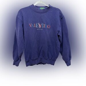 VINTAGE 90’s Valentino Jeans Crew Neck Navy Sweater L